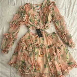 Designer Floral sexy backless dress